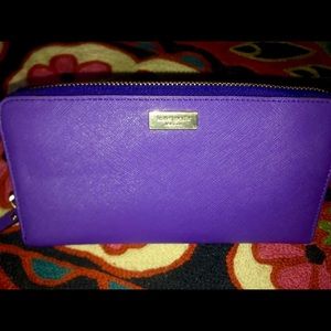 Kate Spade Zipped Wallet Saffiano Purple